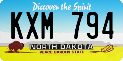 ND license plate KXM794