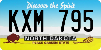 ND license plate KXM795