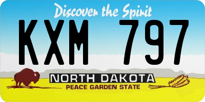 ND license plate KXM797