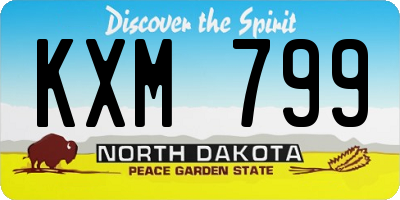 ND license plate KXM799