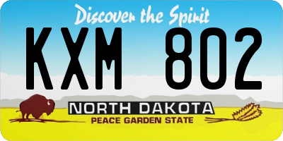 ND license plate KXM802