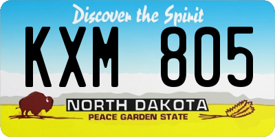 ND license plate KXM805