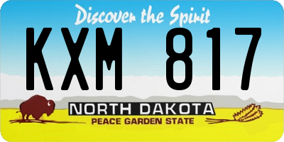 ND license plate KXM817