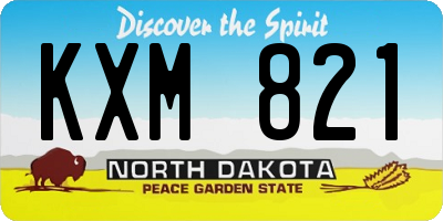 ND license plate KXM821