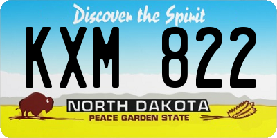 ND license plate KXM822