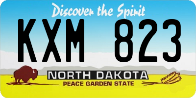 ND license plate KXM823