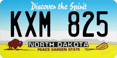 ND license plate KXM825