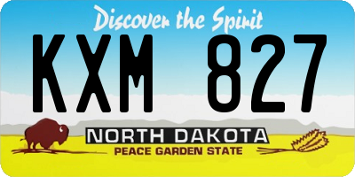ND license plate KXM827