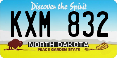 ND license plate KXM832