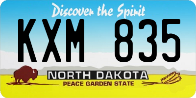 ND license plate KXM835