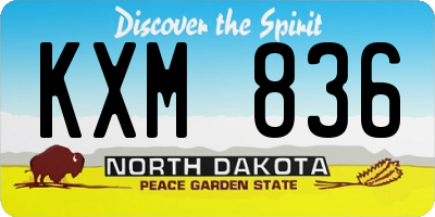 ND license plate KXM836