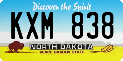 ND license plate KXM838