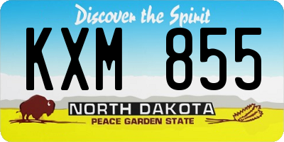 ND license plate KXM855