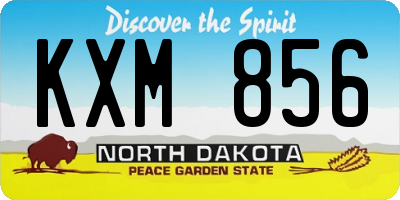 ND license plate KXM856