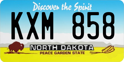 ND license plate KXM858