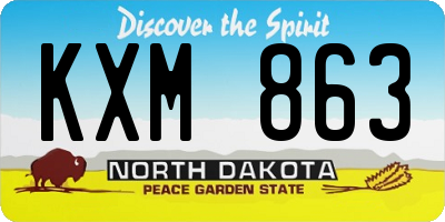 ND license plate KXM863