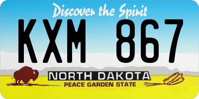 ND license plate KXM867