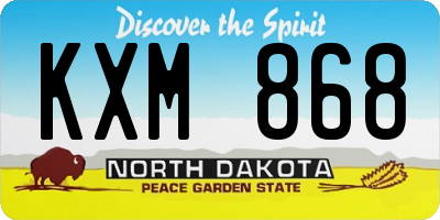 ND license plate KXM868