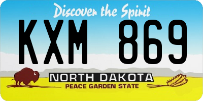 ND license plate KXM869