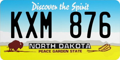 ND license plate KXM876