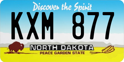 ND license plate KXM877