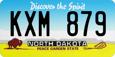 ND license plate KXM879