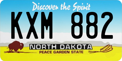 ND license plate KXM882