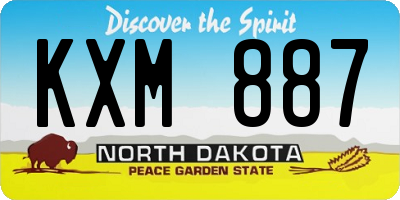 ND license plate KXM887