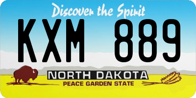 ND license plate KXM889