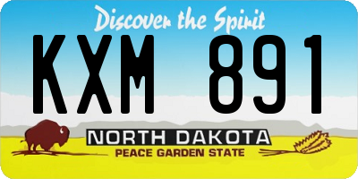 ND license plate KXM891