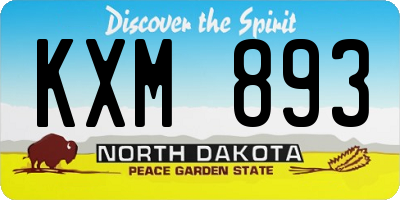 ND license plate KXM893