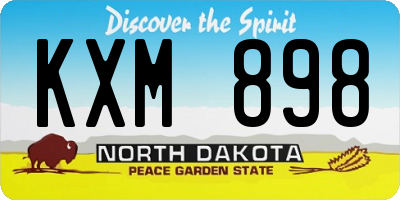 ND license plate KXM898
