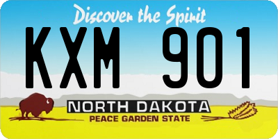 ND license plate KXM901