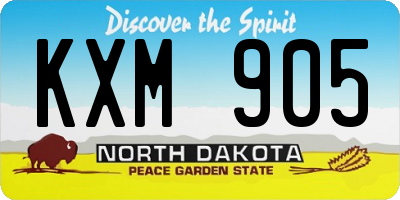 ND license plate KXM905