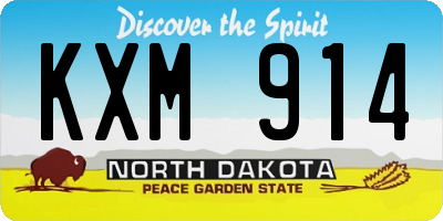 ND license plate KXM914