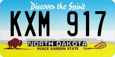 ND license plate KXM917
