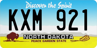 ND license plate KXM921