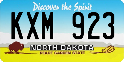 ND license plate KXM923