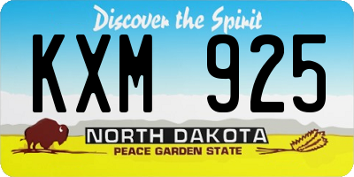 ND license plate KXM925
