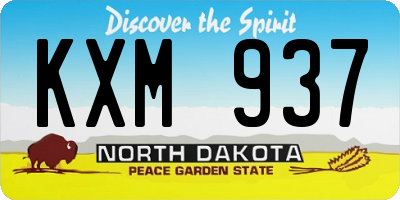 ND license plate KXM937