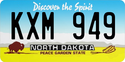 ND license plate KXM949