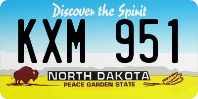 ND license plate KXM951