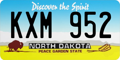 ND license plate KXM952