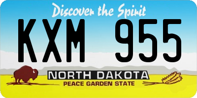 ND license plate KXM955