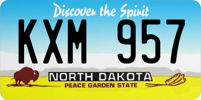 ND license plate KXM957