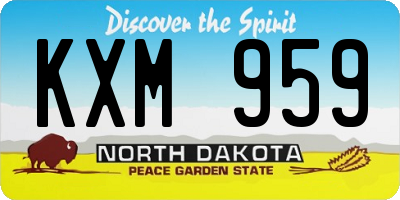 ND license plate KXM959