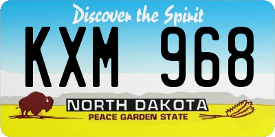 ND license plate KXM968