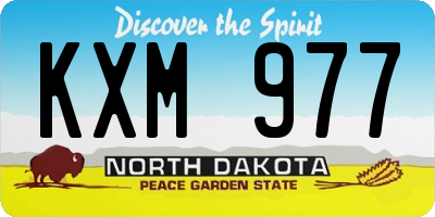 ND license plate KXM977
