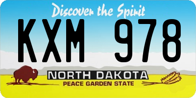 ND license plate KXM978