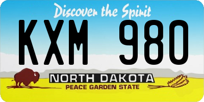 ND license plate KXM980